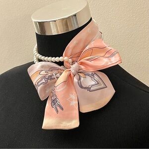 Chains & Florals Monogram Patterned in Peach Pink Print